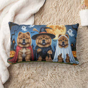 Chow Chow Dog Pumpkin Halloween Funny Lendenkissen
