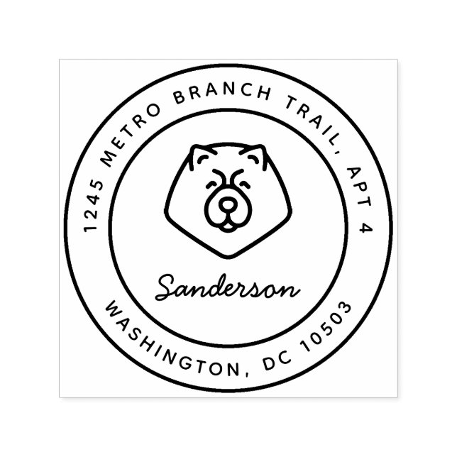 Chow Chow Dog Rücksendeadresse Briefmarke selbstsü Permastempel (Design)