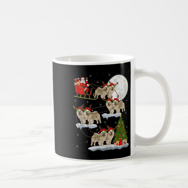 Chow Chow Dog Santa Sleigh Flying Funny Magical Ch Kaffeetasse (Rechts)