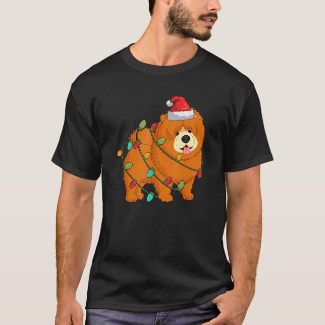 Chow Chow Dog Ugly Weihnachten Sweater Xmas Tree L T-Shirt (Vorderseite)