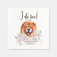 Chow Chow Dog Wedding Cocktail Napkins