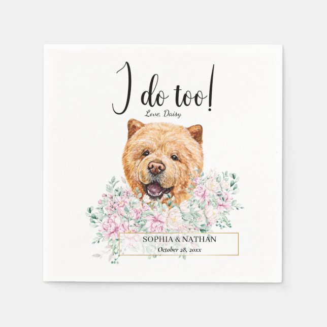 Chow Chow Dog Wedding Cocktail Napkins Serviette (Vorderseite)