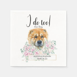 Chow Chow Dog Wedding Cocktail Napkins Serviette