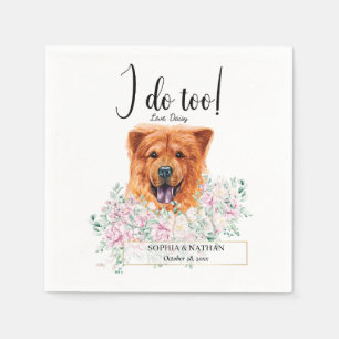 Chow Chow Dog Wedding Cocktail Napkins Serviette
