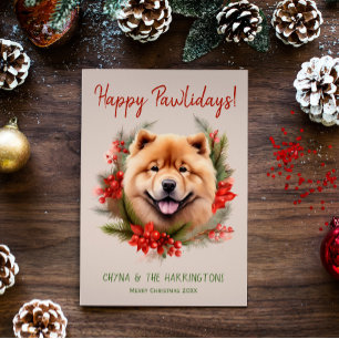 Chow Chow Dog Weihnachten glücklich Pawlidays Feie
