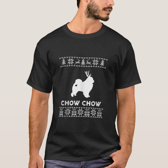 Chow Chow Dog Xmas Christmas Reindeer Ugly Christm T-Shirt (Vorderseite)