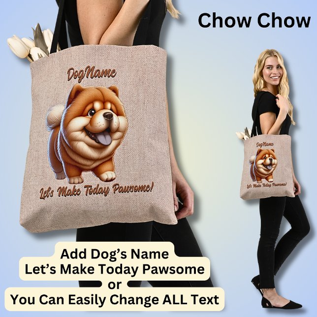 Chow Chow - Fügen Sie den Namen des Dogs hinzu, än Tasche (Von Creator hochgeladen)