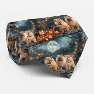 Chow Chow Halloween Gruselig Krawatte