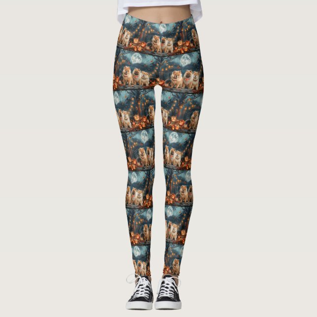 Chow Chow Halloween Spooky Leggings (Vorderseite)