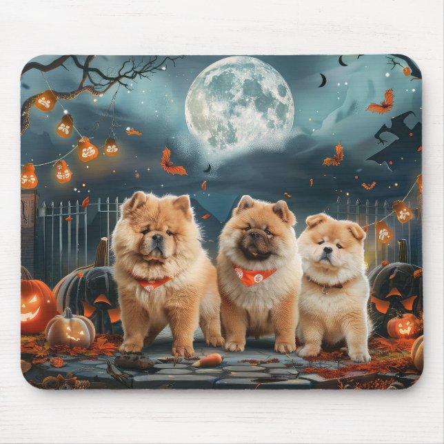 Chow Chow Halloween Spooky Mousepad (Vorne)