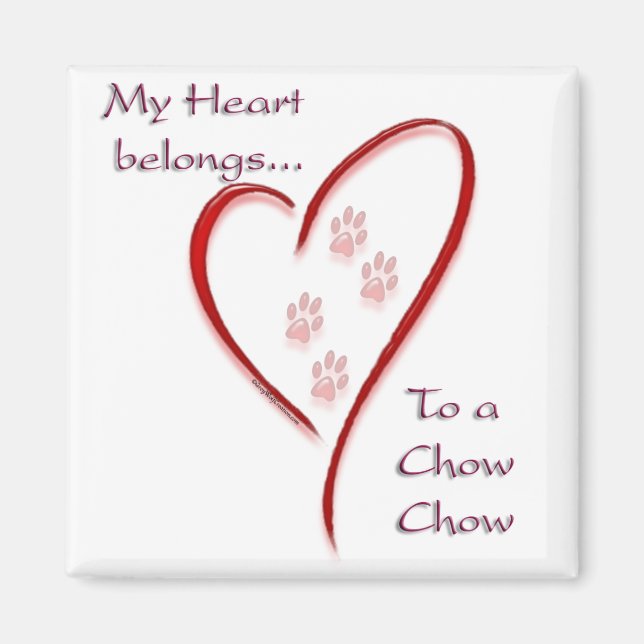 Chow Chow Heart Belongs Magnet (Vorne)