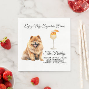 Chow Chow Hochzeit Signature Drink Hund Foto Serviette
