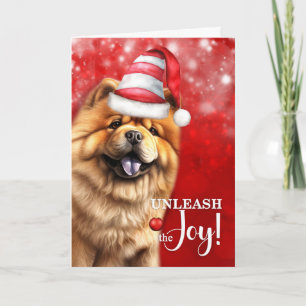 Chow Chow Hund entfalte die Freude Weihnachten