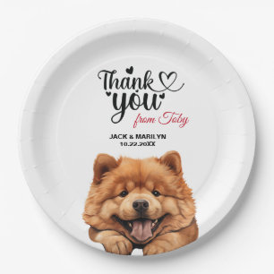 Chow Chow Hund Hochzeitempfang Pappteller