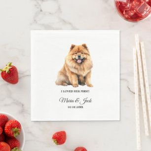 Chow Chow Hund ich liebte ihre erste Hochzeit Serviette