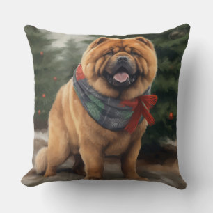 Chow Chow Hund im Schnee Weihnachten Kissen