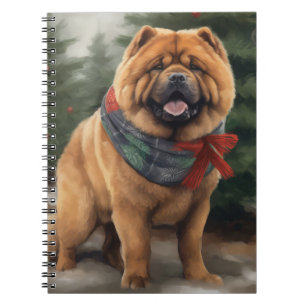 Chow Chow Hund im Schnee Weihnachten Notizblock