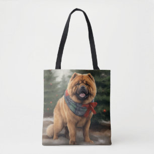 Chow Chow Hund im Schnee Weihnachten Tasche
