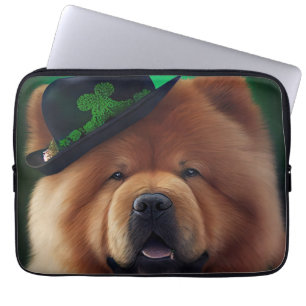 Chow Chow Hund im St. Patrick's Day Kleid Laptopschutzhülle