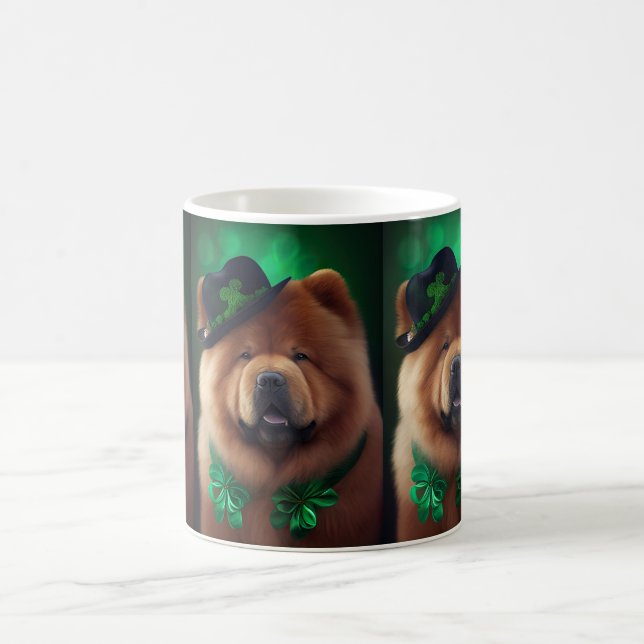 Chow Chow Hund in St. Patrick's Day Dress Kaffeetasse (Mittel)