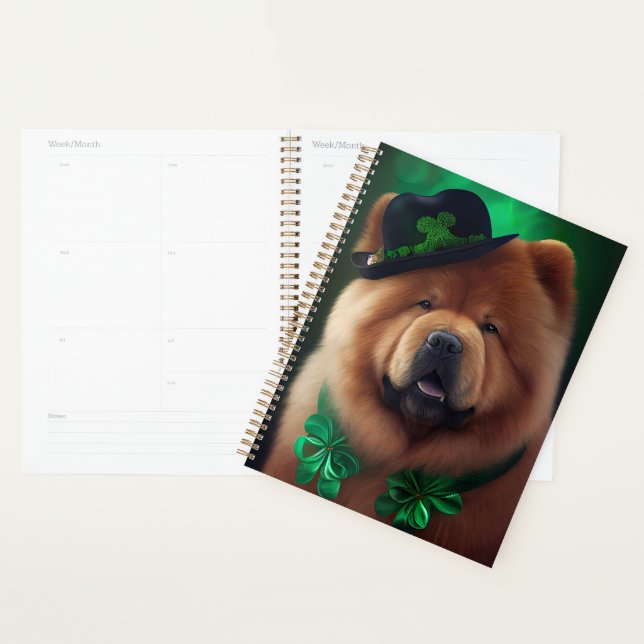 Chow Chow Hund in St. Patrick's Day Dress Planer (Anzeige)