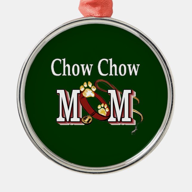 Chow Chow Hund Mama Silbernes Ornament (Vorne)