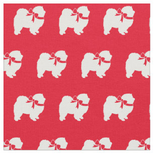 Chow Chow Hund Silhouette Pater Red Stoff