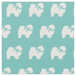 Chow Chow Hund Silhouette Pet Aquamarin Stoff