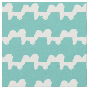 Chow Chow Hund Silhouette Pet Aquamarin Stoff