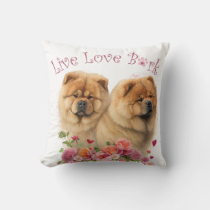 Chow Chow Hundefrau Blumen Kissen