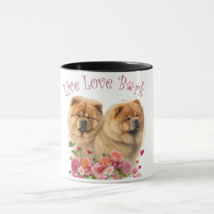 Chow Chow Hundefrau Blumen Tasse
