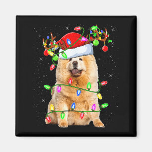 Chow-Chow-Hundefreund Weihnachtsbeleuchtung Santa Magnet