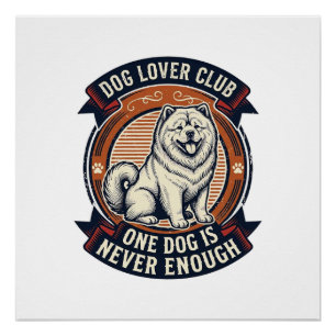 Chow Chow Hundeshirt Ein Hund ist nie genug Retro Poster