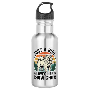 Chow Chow Hundeshirt Vintage Mädchen Hunde Liebhab Edelstahlflasche