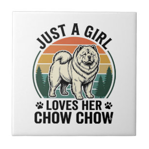 Chow Chow Hundeshirt Vintage Mädchen Hunde Liebhab Fliese