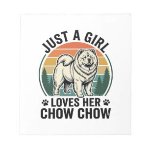 Chow Chow Hundeshirt Vintage Mädchen Hunde Liebhab Notizblock