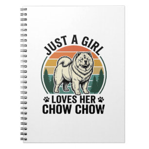Chow Chow Hundeshirt Vintage Mädchen Hunde Liebhab Notizblock