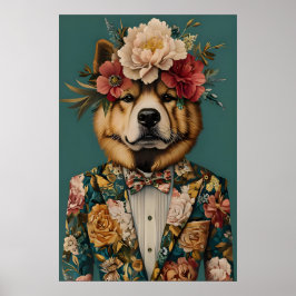 Chow Chow In Suit Poster, Chow Chow Portrait, Chow Poster