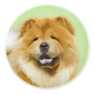Chow Chow Malerei - Süße originelle Hundekunst Keramikknauf