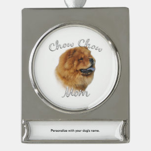 Chow Chow Mama Schlüsselanhänger Banner-Ornament Silber