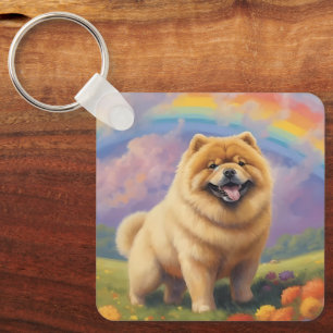 Chow Chow Memorial Custom Dog Name Rainbow Bridge Schlüsselanhänger