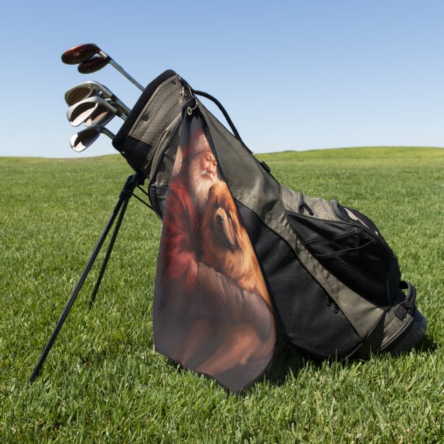 Chow Chow mit dem Weihnachtsmann Weihnachten Golfhandtuch (Gras)