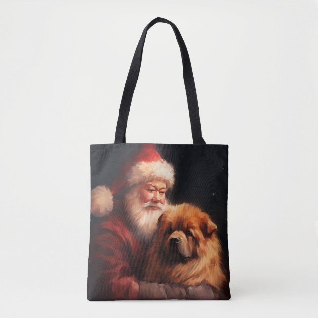 Chow Chow mit dem Weihnachtsmann Weihnachten Tasche (Vorderseite)