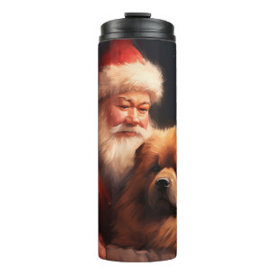 Chow Chow mit Weihnachtsmann Festive Weihnachten  Thermosbecher