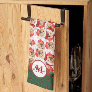 Chow Chow Muster Monogramm Weihnachtshund Geschirrtuch