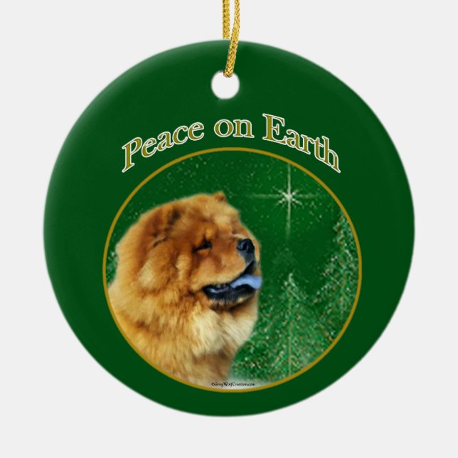 Chow Chow Peace Keramik Ornament (Vorne)