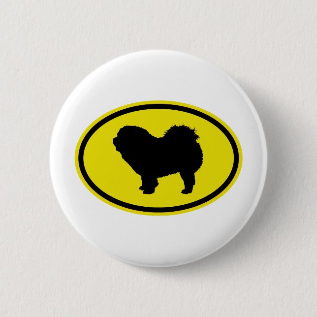 Chow-Chow Rau-Mantel Button (Vorderseite)
