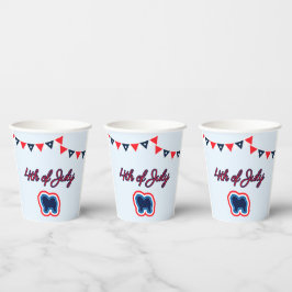 Chow Chow Red White und Blue 4. Juli Pappbecher