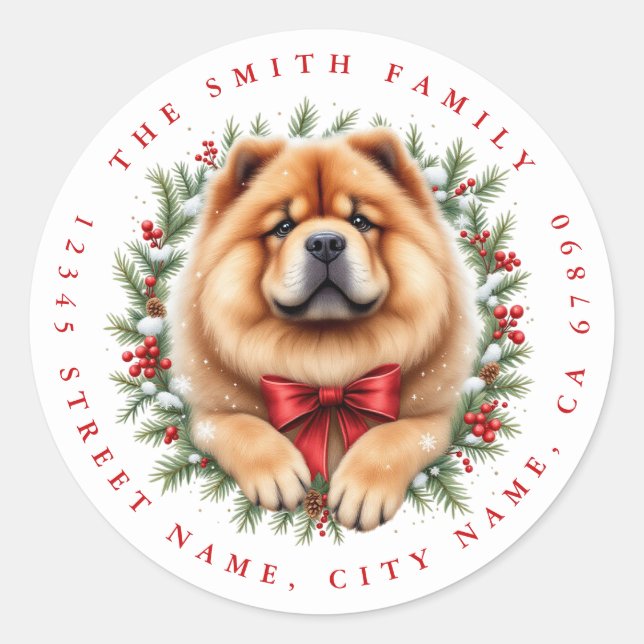 Chow Chow Round Stickers (Vorderseite)