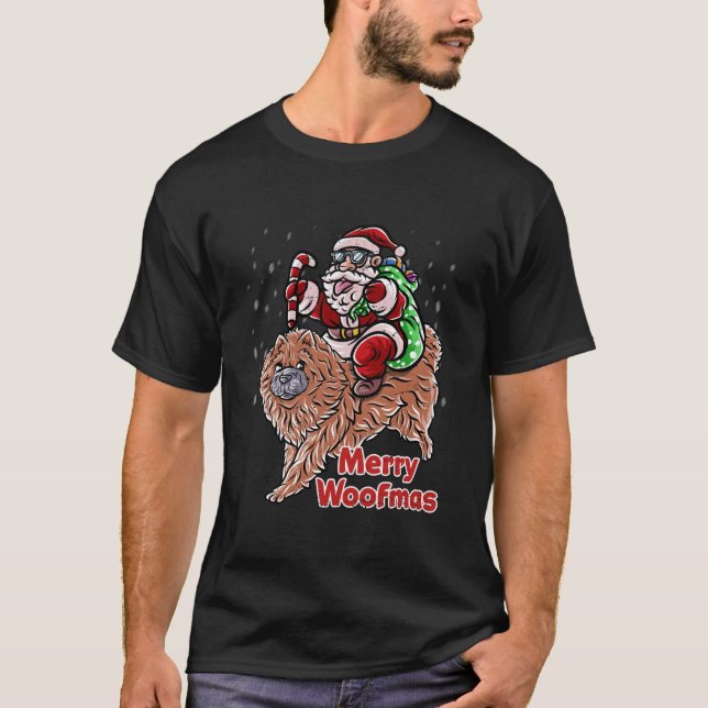 Chow Chow Santa Claus Hat frohe Weihnachts-Dog X M T-Shirt (Vorderseite)